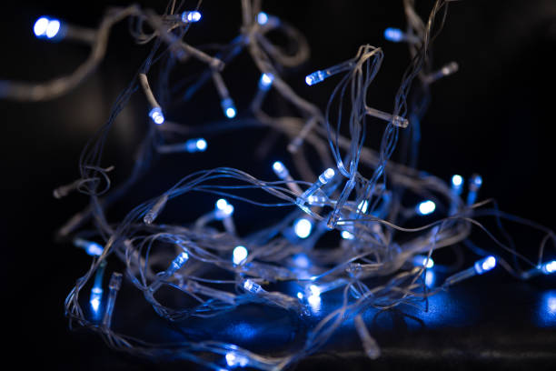 istock Abstract shining background. Blue garland 1151832283