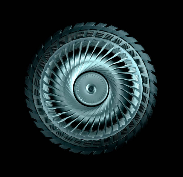 istock Industrial Steel Wheel With Blades Isolated On Black Background 1151833169