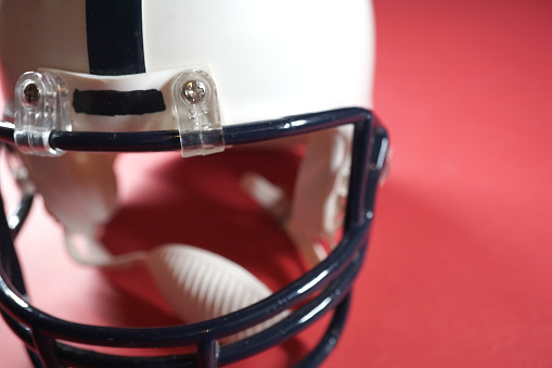 shot of football helmet isolated