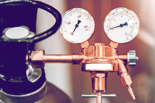 istock Gas cylinders with pressure gauge 1151837441