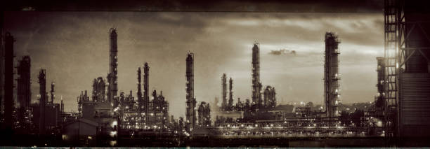 istock Oil refinery plant background for your work . 1151837647