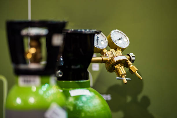 istock Gas cylinders with pressure gauge 1151840923