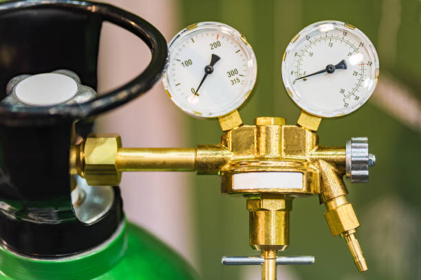 istock Gas cylinders with pressure gauge 1151841075