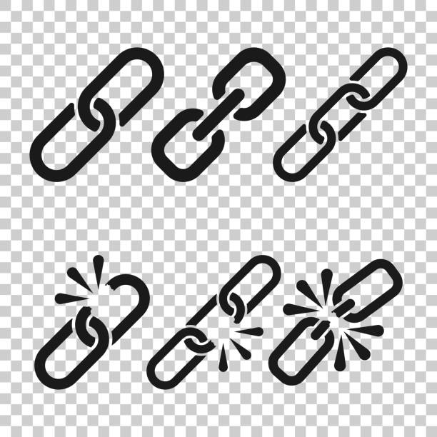 Chain sign set collection icon in transparent style. Link vector illustration on isolated background. Hyperlink business concept. Chain sign set collection icon in transparent style. Link vector illustration on isolated background. Hyperlink business concept. chain stock illustrations