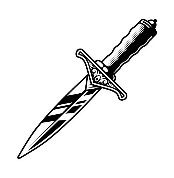 Vector illustration of image of a small dagger