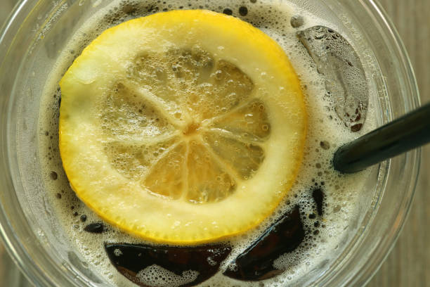 Fresh Lemon Slice on the Iced Cola Soft Drink