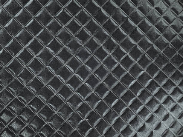 istock Alligator or crocodile black Leather. Square stitched texture or background with bumps 1151846882