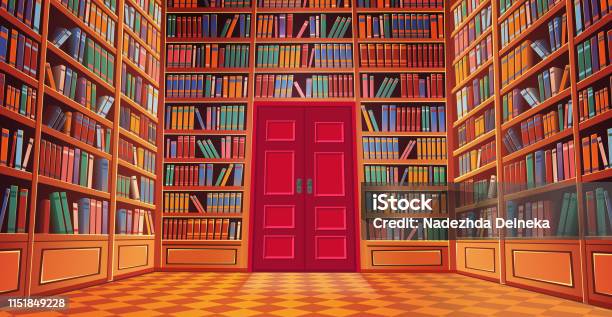 Library Book Stock Illustration - Download Image Now - Library, Backgrounds, Vector