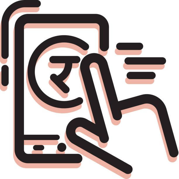 Pay Money Icon - Digital Wallet Payment Services - Illustration Pay Money Icon - Digital Wallet Payment Services as EPS 10 File rupee symbol stock illustrations