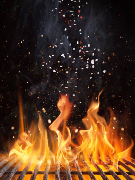 istock Empty flaming charcoal grill, ready for product placement. 1151868854