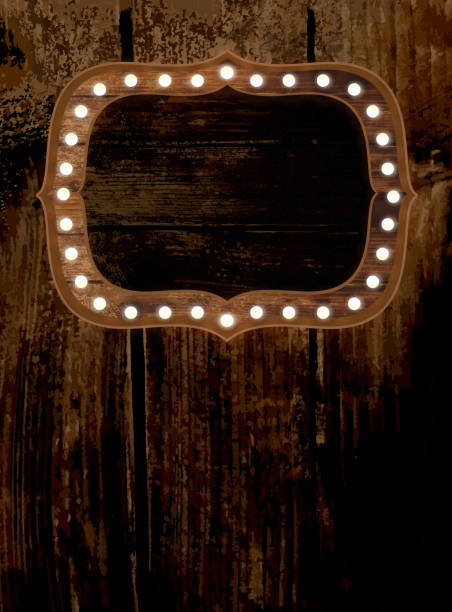 istock Country wooden signboard and lights 1151871101