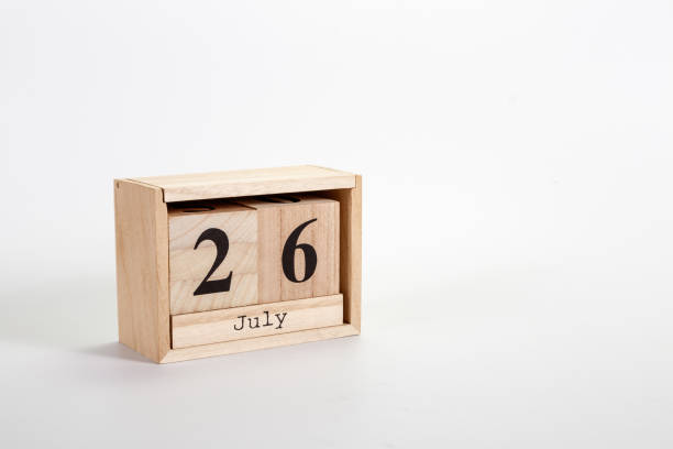 istock Wooden calendar July 26 on a white background 1151871268