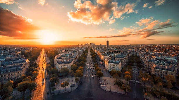 istock Paris city at sunset 1151878105