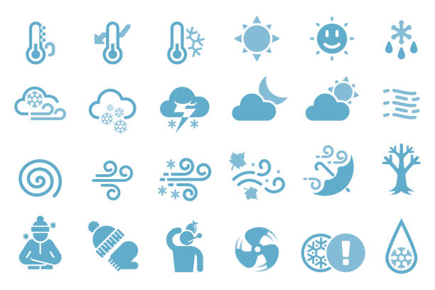 Ice caused by natural processes and seasons. Ice caused by natural processes and seasons. winter icons stock illustrations