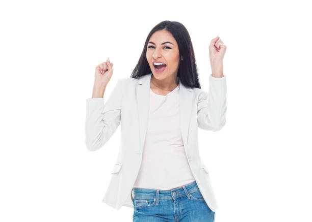 istock Beautiful female wearing nice clothes - excited 1151886222