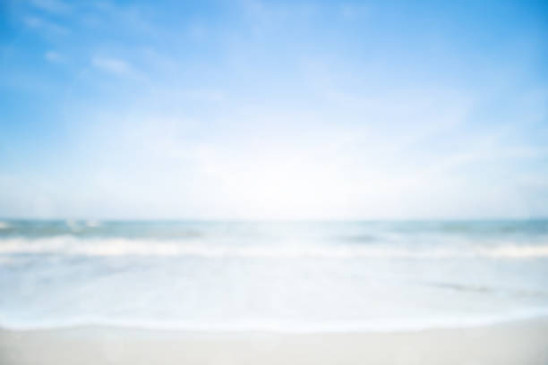 istock Abstract soft blur nature tropical beach with green coconut palm leaf and light wave bokeh background concept for blurry sky summer landscape water and sand, holiday ocean travel, relax vacation day 1151887687