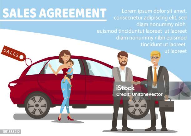 Automobile Dealership Flat Banner Vector Template Stock Illustration - Download Image Now - Adult, Art, Baby - Human Age