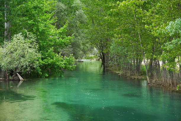Yesilgoz spring where tekir river comes from ground between Goksun and Kahramanmaras, Turkey
