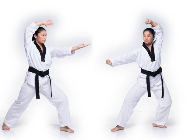 istock Master Black Belt TaeKwonDo Teacher fighting act 1151891347