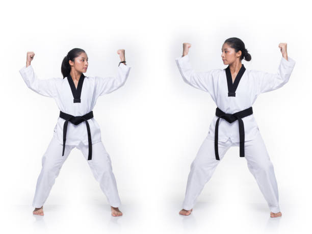 istock Master Black Belt TaeKwonDo Teacher fighting act 1151891387