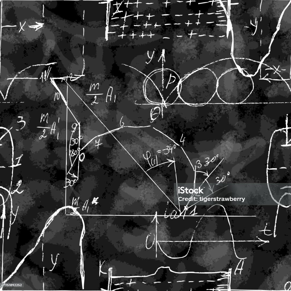 Seamless Endless Pattern Background With Handwritten Mathematical ...