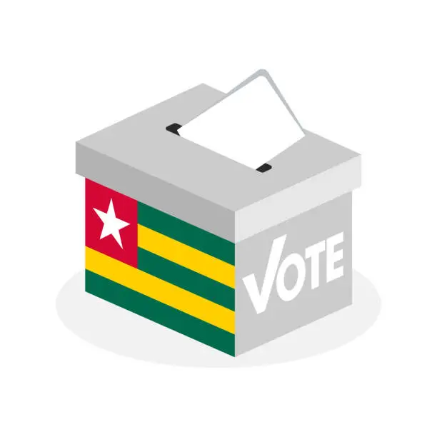Vector illustration of Election ballot box with a combination of the Togo state flag