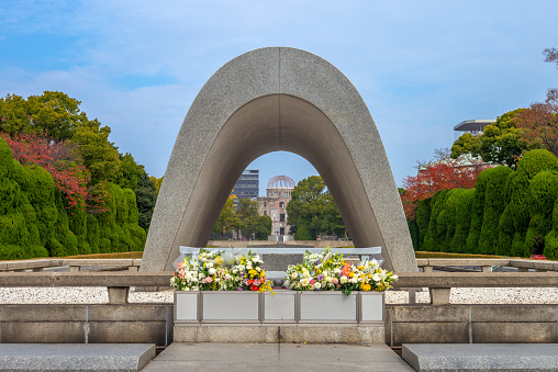 Hiroshima Peace Memorial Park Created on April 1, 1954 is there in memory of the victims of the nuclear attack on August 6, 1945.