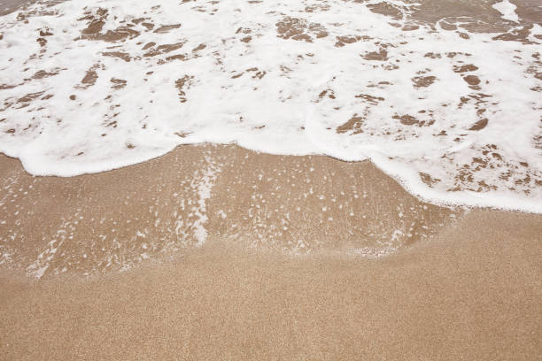 Soft wave of ocean on the sandy beach