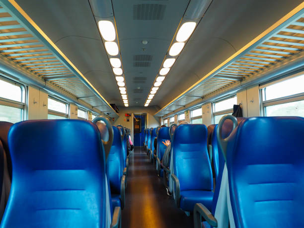 istock Blue chair in the train carriages 1151906488