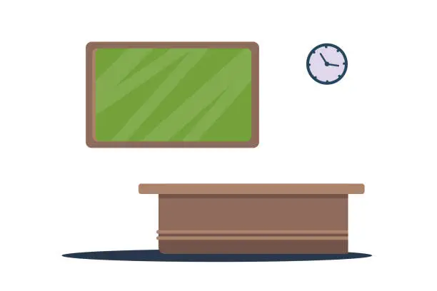 Vector illustration of School classroom furniture vector illustration