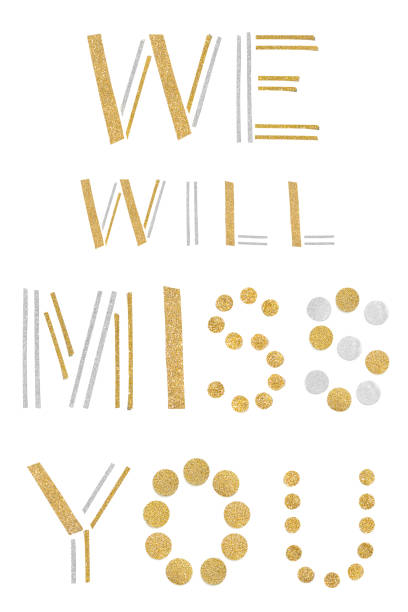 We will miss you text paper cut on white background