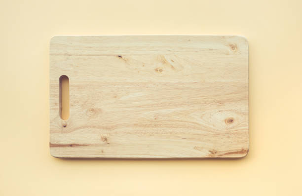 Chopping board wooden on pastel color