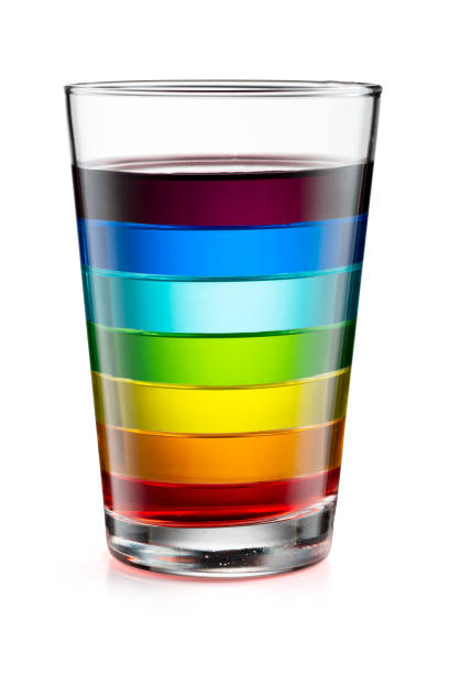 Close Up of Colorful Rainbow Layered Drink