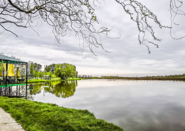 istock Nature with a lake. Spring time place for relax. 1151914322
