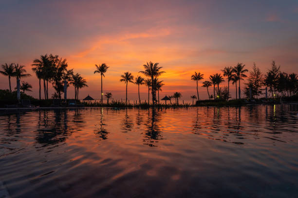 istock Beautiful sunset at the luxury resort 1151919631