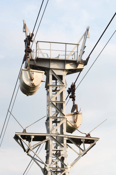 istock Rope cargo line for raw material supply. Freight lift. 1151922967