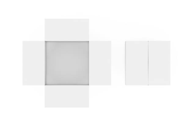 istock Top View of Opened and Closed White Empty Cardboard Box. 3d Rendering 1151924199