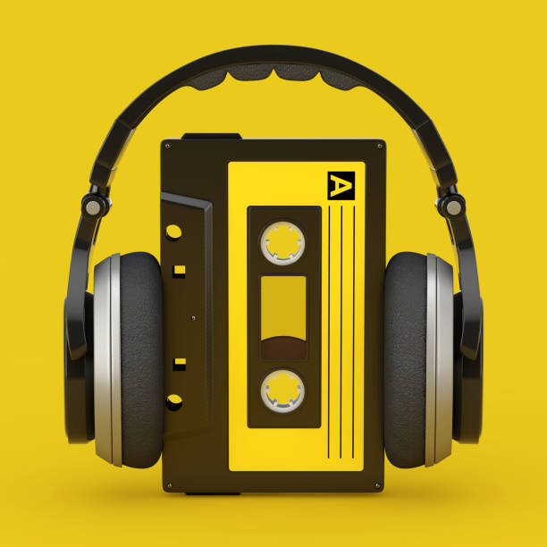 istock Headphones Over Old Vintage Audio Cassette Tape. 3d Rendering 1151924213