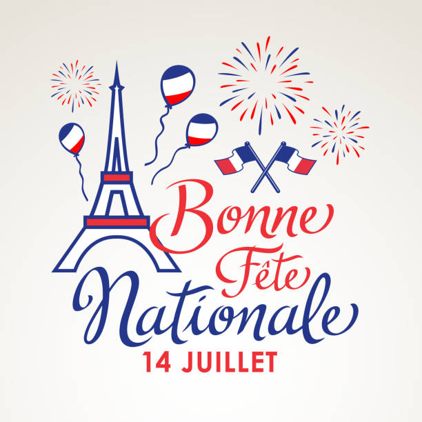 ilustraciones, imágenes clip art, dibujos animados e iconos de stock de celebración del día nacional francés - fiesta nacional