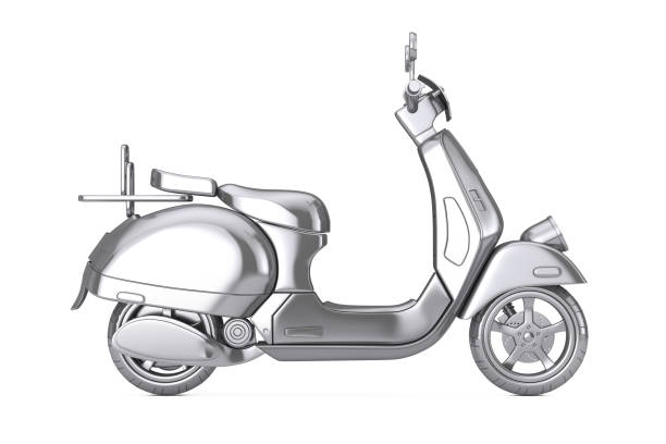 istock Silver Classic Vintage Retro or Electric Scooter. 3d Rendering 1151925416
