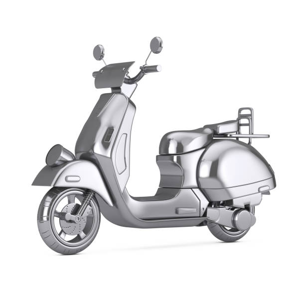 istock Silver Classic Vintage Retro or Electric Scooter. 3d Rendering 1151925430