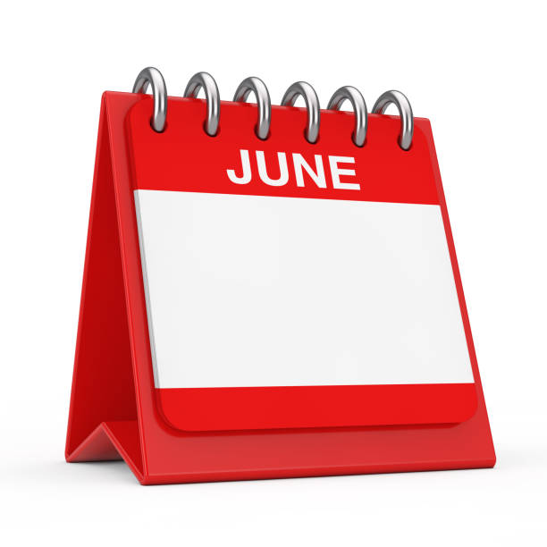 istock Red Desktop Calendar Icon Showing a June Month Page. 3d Rendering 1151925432
