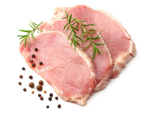 istock Raw pork meat isolated on white background 1151928232