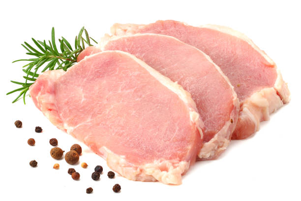 istock Raw pork meat isolated on white background 1151928235