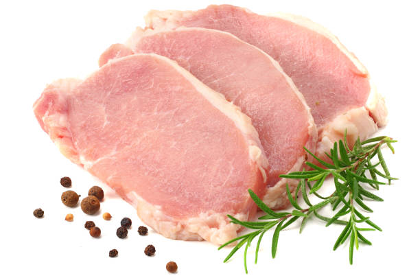 istock Raw pork meat isolated on white background 1151928236