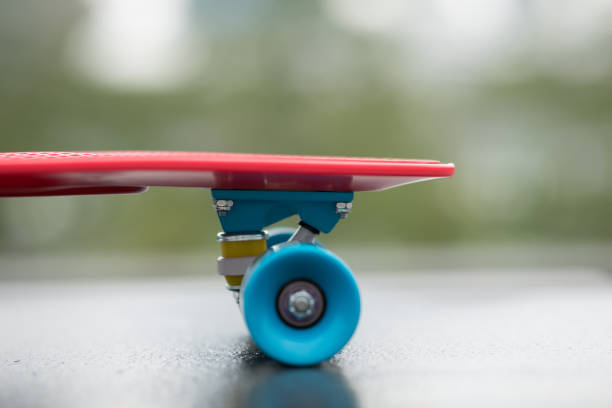 istock Red skateboard ready for riding at city 1151932843