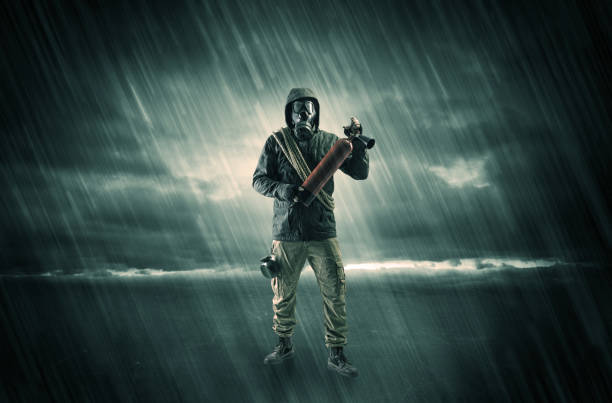 istock Terrorist in a room with weapons on his hand 1151939644