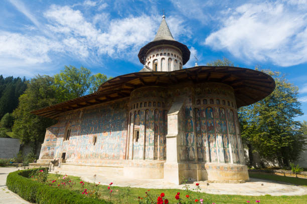 istock Painted church in Voronet monastery, Romania 1151939649