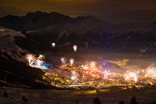 Mountain firework display