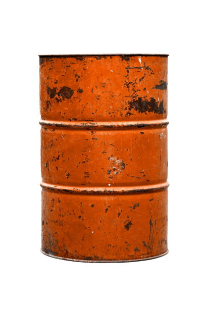 istock Barrel Oil orange Old isolated on background white 1151940760